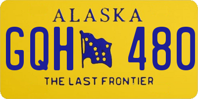 AK license plate GQH480