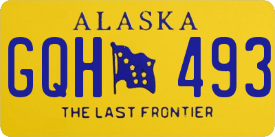 AK license plate GQH493