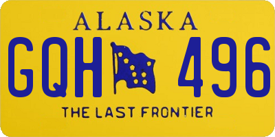 AK license plate GQH496