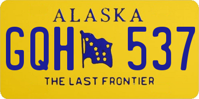 AK license plate GQH537