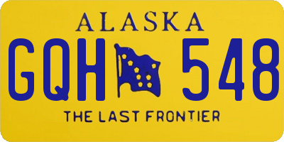AK license plate GQH548