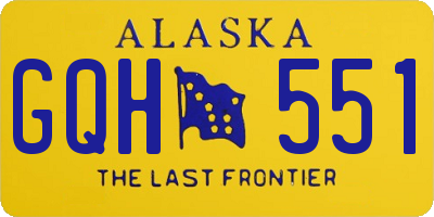 AK license plate GQH551