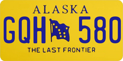 AK license plate GQH580