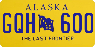 AK license plate GQH600