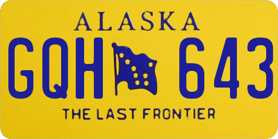 AK license plate GQH643