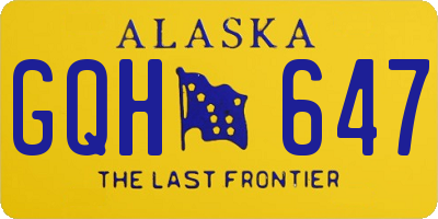 AK license plate GQH647