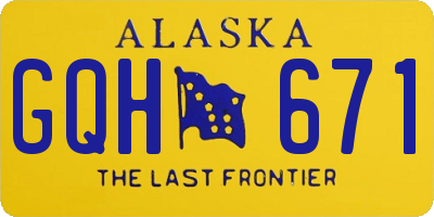 AK license plate GQH671