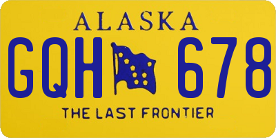 AK license plate GQH678