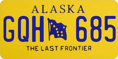 AK license plate GQH685