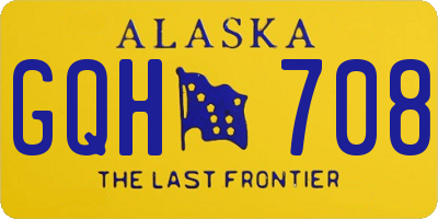 AK license plate GQH708