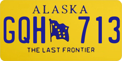 AK license plate GQH713