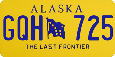 AK license plate GQH725