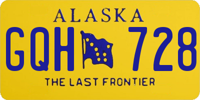AK license plate GQH728