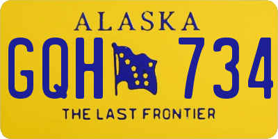 AK license plate GQH734