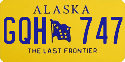 AK license plate GQH747