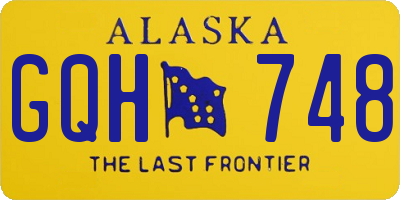 AK license plate GQH748