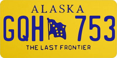 AK license plate GQH753