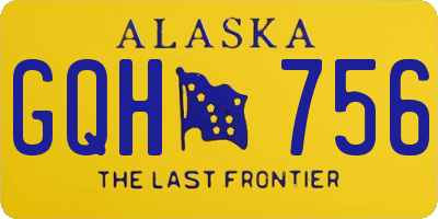 AK license plate GQH756
