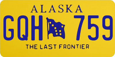 AK license plate GQH759