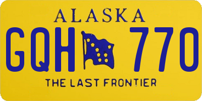 AK license plate GQH770