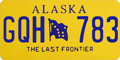 AK license plate GQH783