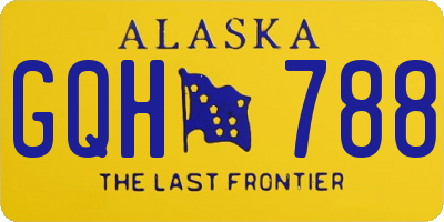 AK license plate GQH788