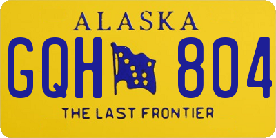 AK license plate GQH804