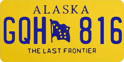 AK license plate GQH816