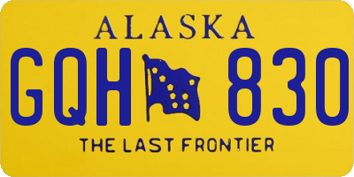 AK license plate GQH830