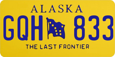 AK license plate GQH833