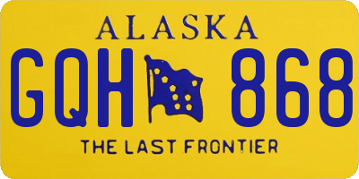 AK license plate GQH868