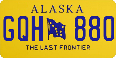 AK license plate GQH880