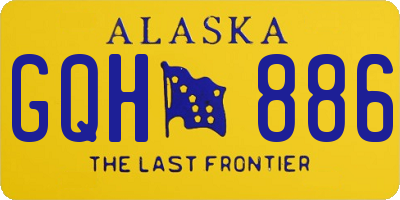 AK license plate GQH886