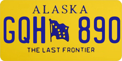 AK license plate GQH890