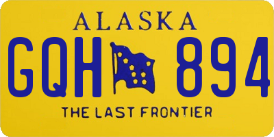AK license plate GQH894