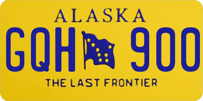 AK license plate GQH900