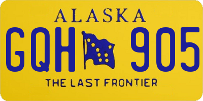 AK license plate GQH905