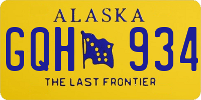 AK license plate GQH934