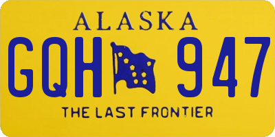 AK license plate GQH947