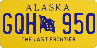 AK license plate GQH950