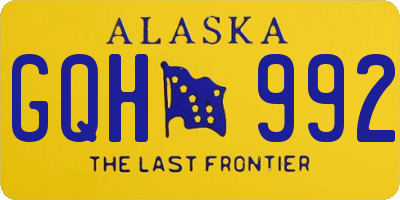 AK license plate GQH992