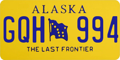 AK license plate GQH994