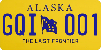 AK license plate GQI001