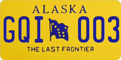 AK license plate GQI003