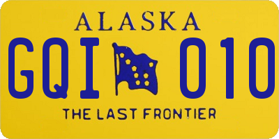 AK license plate GQI010