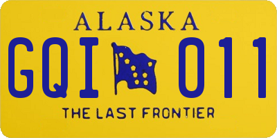 AK license plate GQI011