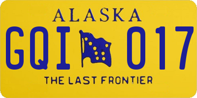 AK license plate GQI017