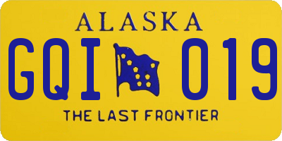 AK license plate GQI019