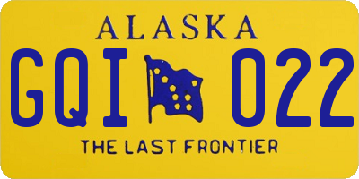 AK license plate GQI022