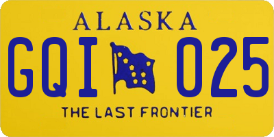 AK license plate GQI025